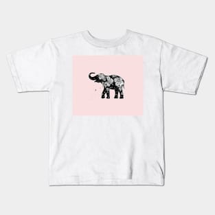 Blush pink elephant Kids T-Shirt